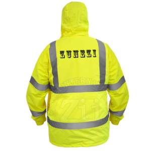 Warm Fleece Lined Work Jacket Hi Vis Water-Resistant Windproof Safety Sweatshirt Reflective Material <b>Clothing</b> ANSI Class 1 Logo - Product Image 2