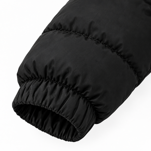 Chaqueta Acolchada Negra con Capucha para Hombre, Invierno, Resistente al Viento, Estilo Urbano, Relleno de Algodón, Casual, Sólida, Tejido de 320g - Product Image 4