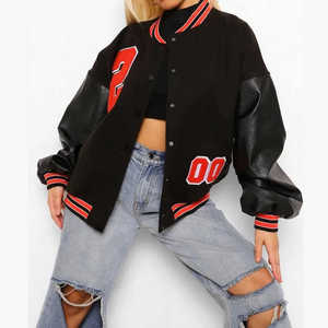Vente en gros Nouvelle veste d'hiver pour femmes personnalisée Plus Size Letterman Bomber Varsity Respirant et Coupe-vent pour femmes - Product Image 2