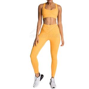 Nouveau style de vêtements de fitness décontractés pour femmes ensemble de yoga durable en motif solide avec logo avant pour l'entraînement et le yoga - Product Image 1