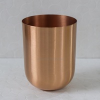 Bocaux à bougies en fer plaqué cuivre et laiton, 8oz-16oz, vides, finition mate, pour la fabrication de bougies, la décoration intérieure et l'artisanat métallique