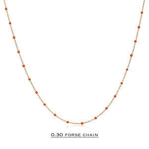 Collier chaîne en émail couleur orange, design artisanal, vente en gros, bijoux turcs en argent sterling 925 - Product Image 2