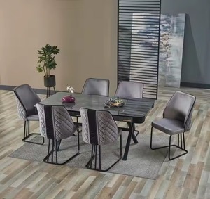 Ensemble de meubles de salle à manger élégants et modernes, 1 table et 6 chaises pour ajouter une touche élégante à votre villa - Product Image 4