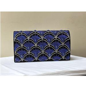 La conception d'écailles de poisson est fabriquée en perles bleues Zari femmes pochette Design élégant pour la soirée de mariage - Product Image 1