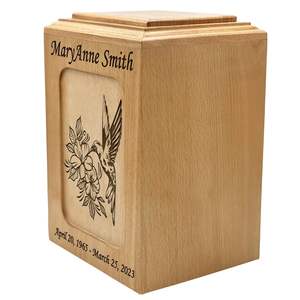 Urne funéraire Colibri Urne funéraire en bois de taille adulte Urne en bois personnalisée avec gravure - Product Image 3