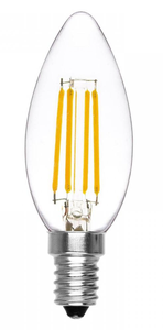 Ampoule LED en forme de bougie C35 W Lumière Chaude/Jaune 2700K Culot Fin boîtier transparent E14 Pack de 6 Unités Don Feliz - Product Image 1