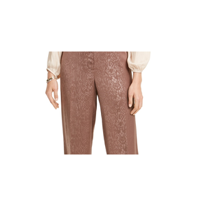 Pantalones Anchos de Satén Marrón para Mujer Alfani, con Estampado de Serpiente, Cintura Alta, Pierna Recta, Antiarrugas, Transpirables, Talla 2 Petite - Product Image 2