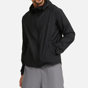 Veste coupe-vent de sport pour hommes avec logo personnalisé 100% polyester léger et respirant couleur unie pour la saison d'automne - Product Image 4