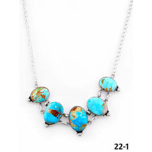 Collier classique Royston en turquoise et argent sterling, perles ancre faites à la main avec placage or, cadeau pour toutes occasions - Product Image 2