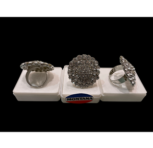 Elegante anillo de diseño floral de aleación de Latón chapado en oro y plata con incrustaciones de diamantes americanos brillantes para mujeres y niñas - Product Image 5