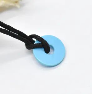 Lab Blauwe Turquoise Boor Platte Donut Kristal Hanger Handgemaakt Kristal Losse Edelsteen Sieraden Hangers Ketting