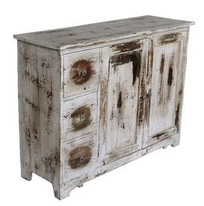 Corby Antiqued Rustic Oak Finish Solid Wood 3-Drawer <b>Sideboard</b> Modern Design for Home Dining Room <b>Kitchen</b> or Hotel Use - Product Image 5