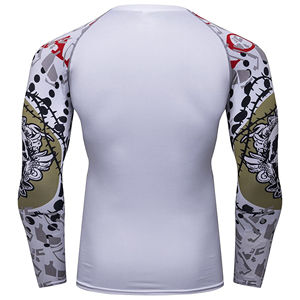เสื้อแรชการ์ดแขนยาวสำหรับผู้ชายชุดป้องกันผื่นสำหรับฟิตเนสแนบเนื้อ - Product Image 5