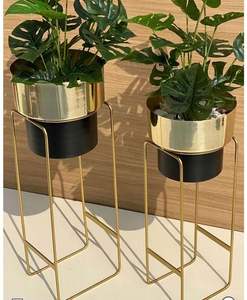 Jardinière décorative unique en métal conçue pour créer un impact visuel dans l'aménagement paysager extérieur et les coins des plantes d'intérieur - Product Image 1