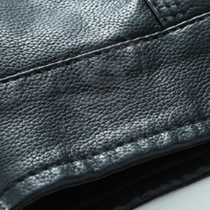 Venta Directa de Fábrica, Chaqueta de Cuero para Hombre, Ligera, Invierno, Talla Grande, Cuello Alto, Piel de Vaca, Logotipo Frontal, Ecológica, Transpirable - Product Image 5