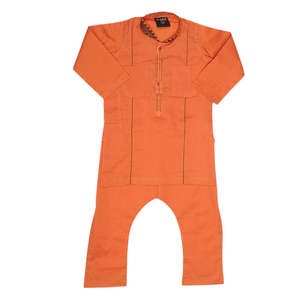 Shalwar Kameez brodé pour garçons - Cuivre - Product Image 3