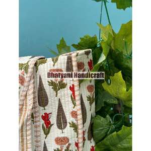 Bolso de compras de algodón hecho a mano indio con estampado de bloque de mano, bolso de mano para mujer, bolso de hombro acolchado con estampado de bloque hecho a mano - Product Image 4