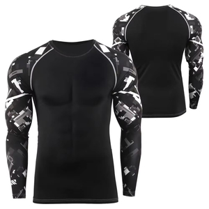 Protector de erupción de manga larga de sublimación personalizado de calidad superior para hombres BJJ MMA atletas Jiu Jitsu Rash Guard para adultos - Product Image 3