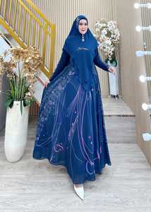 Venta caliente Royal Maroon Blush Serenity Emerald Grace Modest Sets Elegante Satén Syari Con Capucha Casual Tassel Midnight Elegance - Product Image 6