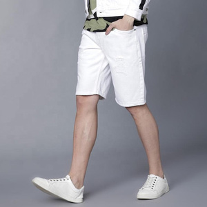 Short en jean de couleur blanche déchiré pour hommes Fabricant prêt à expédier Vente en gros de short en jean de qualité supérieure - Product Image 5