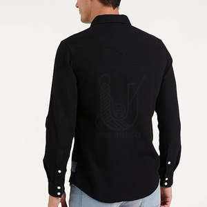 Design Your Own <b>Men's</b> Long Sleeve 100% Cotton Breathable <b>Jeans</b> <b>Shirts</b> OEM Custom Made in Pakistan - Product Image 2