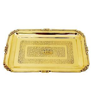 Bandeja Redonda Artesanal de Latón para Decoración Moderna del Hogar, Bandeja Decorativa para Joyería, Maquillaje, Artículos de Tocador, Vajilla de Cocina, Artesanía Natural - Product Image 1