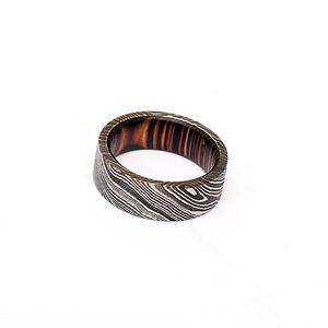 Anillo Burraq Clásico de Acero de Damasco Hecho a Mano con Caja de Anillo, Regalo Perfecto para Papá, Esposo, Novio, Soporte OEM, Personalización - Product Image 4