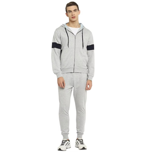 Wholesale Premium Quality 100% Cotton <b>Tracksuit</b> Men Fleece 2 Piece <b>Plain</b> Hoodies Men Zipper <b>Tracksuit</b> Customized <b>Tracksuits</b> - Product Image 6