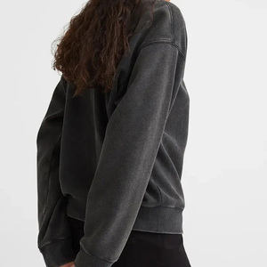 Sudadera de mujer de gran tamaño con estampado bordado personalizado, precio al por mayor, ropa de invierno, sudaderas transpirables de lana de algodón de Color sólido - Product Image 6