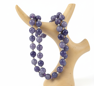 Collar de Mujer de Alta Calidad, 18 Pulgadas, Plata 925, con Piedra de Amatista Natural, Hecho a Mano con Cuentas - Product Image 6