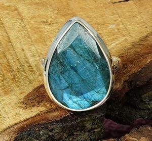Anillo de Plata 92.5 con Labradorita, Joyería, Regalo para Ella - Product Image 1