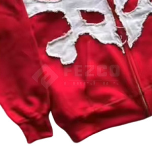 Custom Design Men <b>Distressed</b> Embroidery Hoodies Lightweight <b>Distressed</b> Embroidery Hoodies <b>Top</b> Quality Men Hoodies - Product Image 5