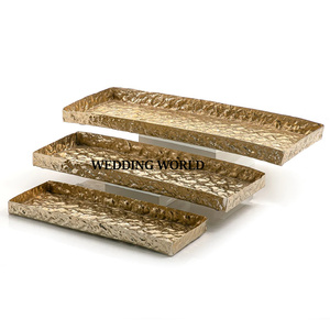 Set of Three Metal <b>Chocolate</b> Tray Silver plated Designer <b>Chocolate</b> Platter Classic Stylish fancy <b>Chocolate</b> Tray - Product Image 2