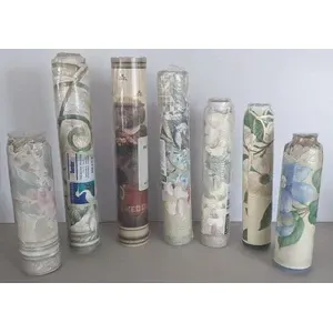 วอลเปเปอร์พีวีซี7ม้วนแบบวินเทจผสมขนาดและสไตล์ยุโรปทันสมัยลายดอกไม้สีแดงเข้มทนไฟสำหรับห้องเด็ก - Product Image 1