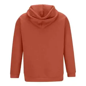 เสื้อฮู้ดผู้ชายสีส้มสนิม ทรงปกติ สีพื้น ผ้าฟลีซลำลอง มีกระเป๋าหน้า ใส่ได้ในฤดูใบไม้ร่วง ปี 2027 - Product Image 2