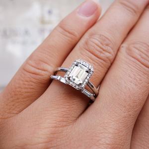 Anillo de diamante cultivado en laboratorio Esmeralda IGI Anillo de diamante creado en laboratorio de oro de 14K para boda y anillo o banda de compromiso - Product Image 2
