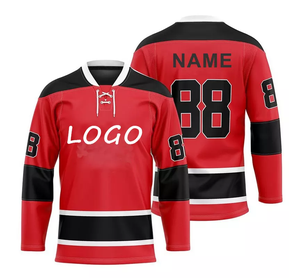 Maillot de Hockey sur glace en maille de Polyester imprimé par Sublimation pour hommes, nom et numéro de joueur personnalisés, maillot de Hockey sur glace pour hommes - Product Image 6