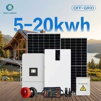 Kit Sistem Tenaga Surya Rumah 20kW off Grid Pengontrol MPPT Baterai Lithium LiFePO4 Generator Tenaga Surya dengan Pemasangan BIPV