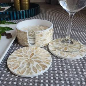 Sous-verre imprimé Table de service Pad pour thé café maison hôtel Restaurant produit en bois naturel - Product Image 5