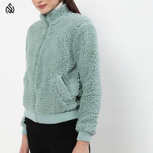 Veste Sherpa Polaire d'Extérieur Design Personnalisé Streetwear Veste Sherpa Polaire avec Fermeture Éclair Respirante pour Dames - Product Image 2
