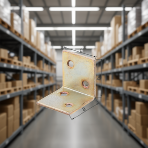 Wide Angle Bracket 60x60x60mm Raw Steel Yellow Galvanized GAH 40-Piece Storage Holders & <b>Racks</b> - Product Image 3