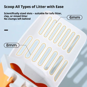 6 ~ 8mm Fentes de filtre Matériau ABS durable Pelle à litière pour chat légère pour tous les types de litière pour l'élimination des déchets d'animaux domestiques - Product Image 6