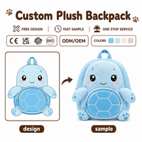 Sac à dos en peluche en coton motif animal de dessin animé, mignon et super doux, rembourré de coton PP, certifié CE, idéal comme cadeau pour enfants