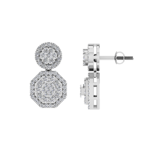 Women's Octagon Shape Cluster <b>Stud</b> <b>Earrings</b> Brilliant Cut Moissanite 950 Platinum Minimalist IGI Certified Fine Jewelry OEM/ODM - Product Image 1