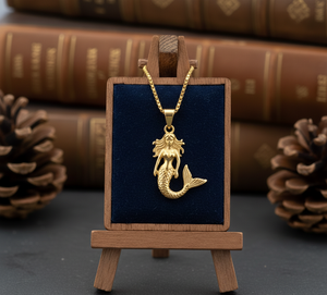 Collar de cadena de eslabones de rodio DE PLATA 925 con colgante de sirena de mezcla de uso diario, regalo de moda de tendencia chapado en oro para hombres y mujeres - Product Image 1