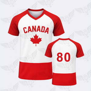 Wholesale Canada Football T Shirt Men Red and White Soccer <b>Fan</b> Tee Short Sleeve Sports Supporter Shirts - Product Image 2