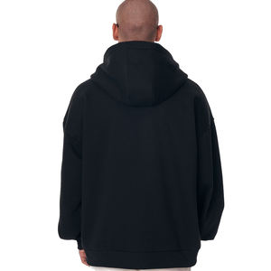 เสื้อฮู้ดคอวีผู้ชายสำหรับฤดูหนาว ผ้าฝ้าย/ผ้าขนแกะใยไผ่ ถักลาย พิมพ์โลโก้ด้วยเทคนิคซิลค์สกรีน ปรับแต่งได้ สไตล์สตรีทแวร์ - Product Image 4