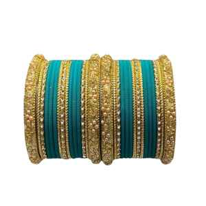 Traditional Wedding Bangles Bridal Chura Set Indian Bridal Jewelry Handmade Beaded Bracelets Geometric Design Unisex Party Wear - Product Image 1