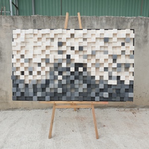 Panneau mural décoratif en bois 3D moderne de luxe fait à la main Art déco Nature morte verte Personnalisable Diffuseur de son Mariage Anniversaire - Product Image 1