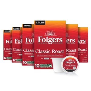 Café Folgers Classic Roast, Tueste Medio, Cápsulas Keurig K-Cup, Caja de 10 Unidades (Paquete de 6) - Product Image 1